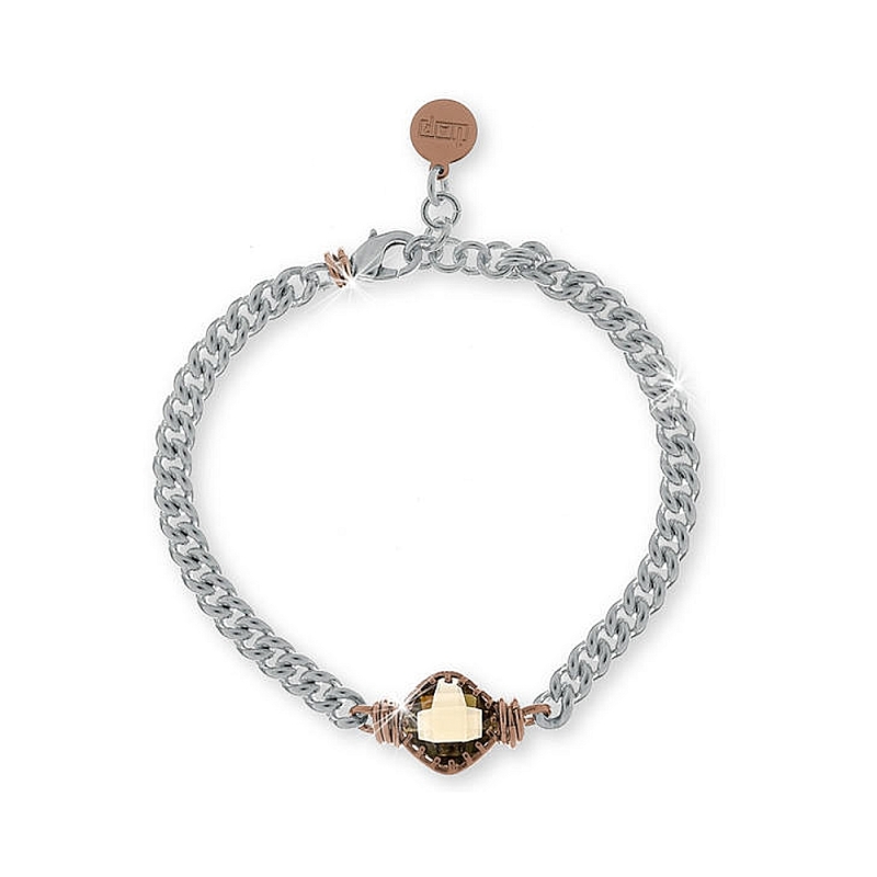 UNOAERRE - Bracciale a catena con cristallo colore quarzo fumè