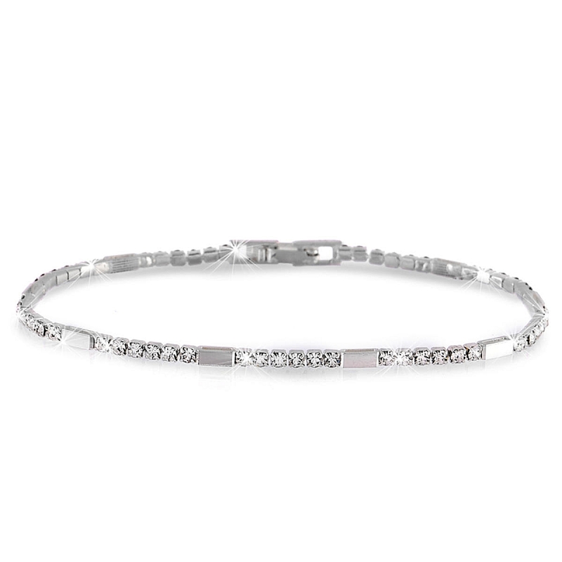 UNOAERRE - Bracciale in ottone bianco alternato Cm. 17