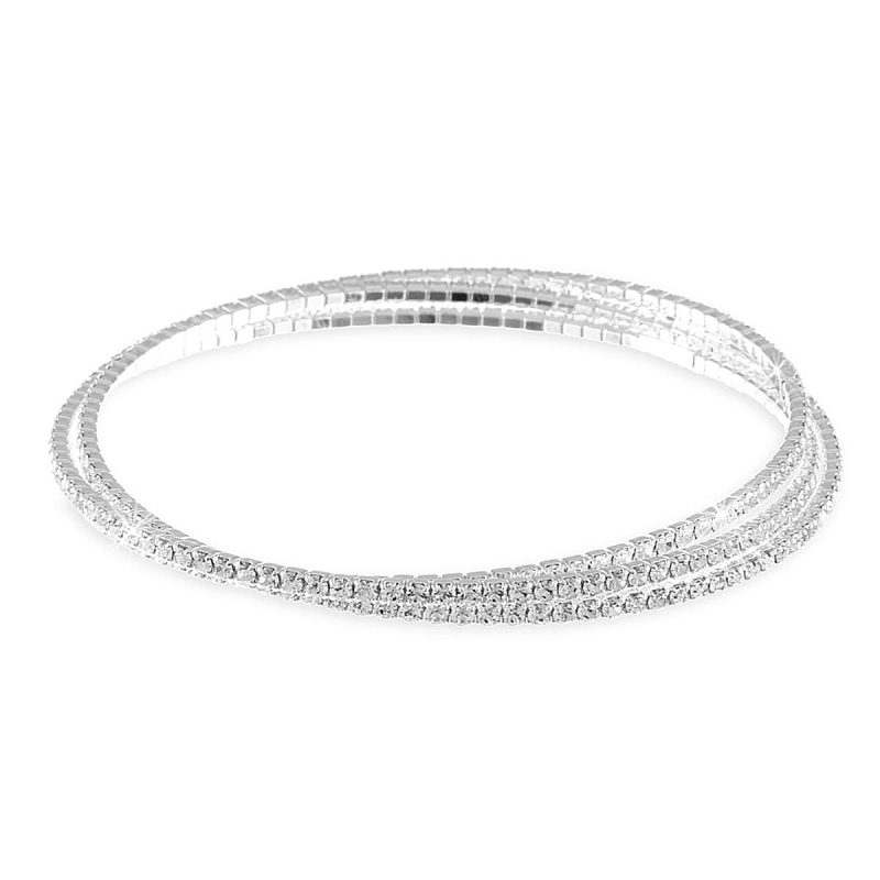 UNOAERRE - Bracciale tennis rigido a 3 cerchi chiusi intrecciati