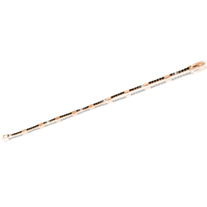 UNOAERRE - Bracciale in ottone rosa tennis nero Cm. 17