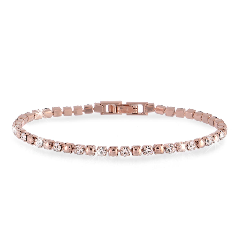 UNOAERRE - Bracciale in bronzo rosa tennis Cm. 17