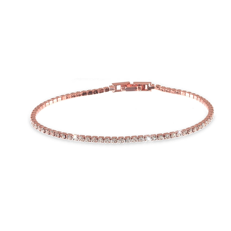 UNOAERRE - Bracciale in bronzo rosa tennis Cm. 17