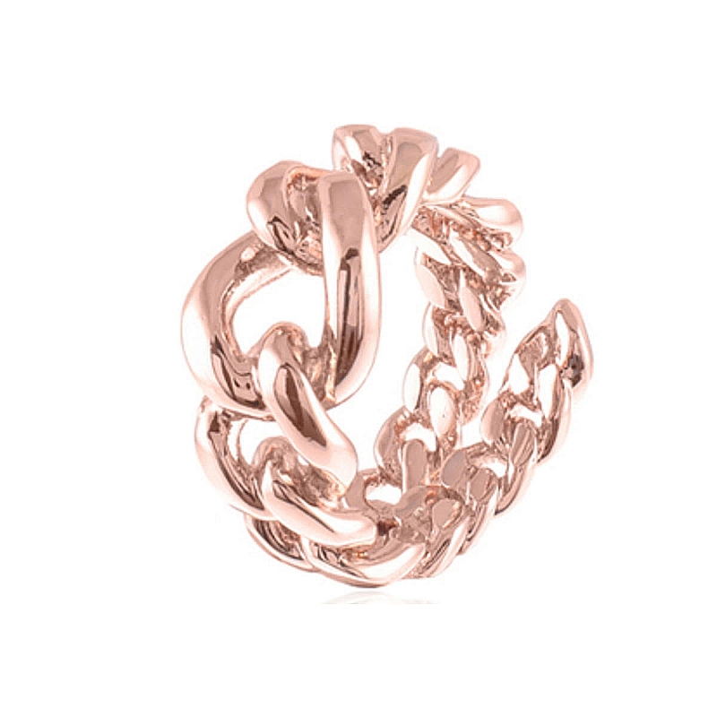 UNOAERRE - Anello in bronzo rosa aperto a catena