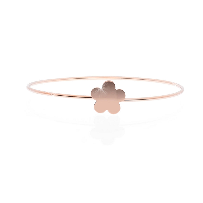 UNOAERRE - Bracciale in argento 925 mill. rigido con chiusura centrale fiore