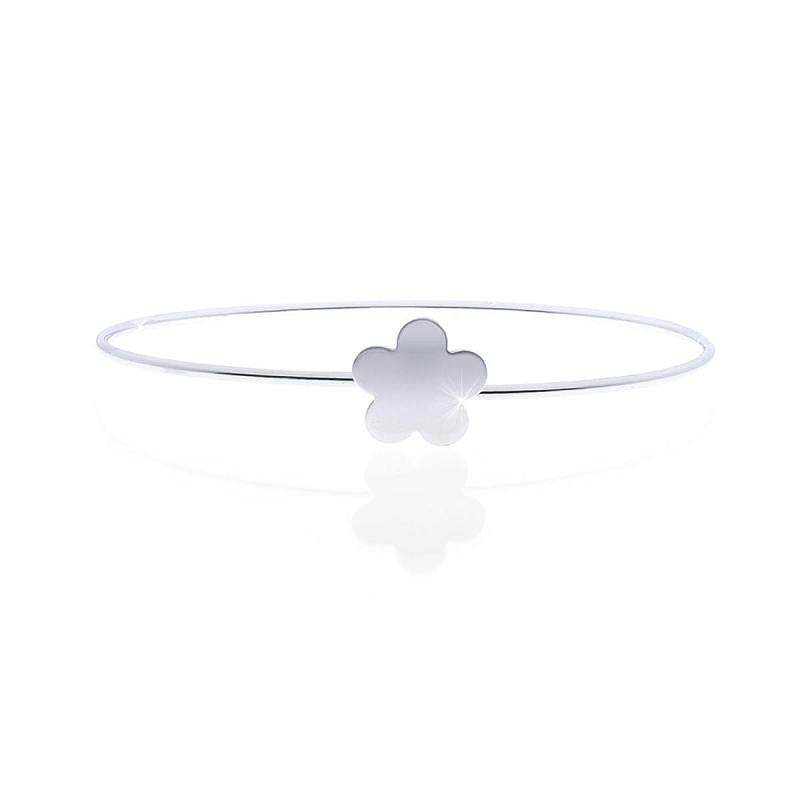 UNOAERRE - Bracciale in argento 925 mill. rigido con chiusura centrale fiore