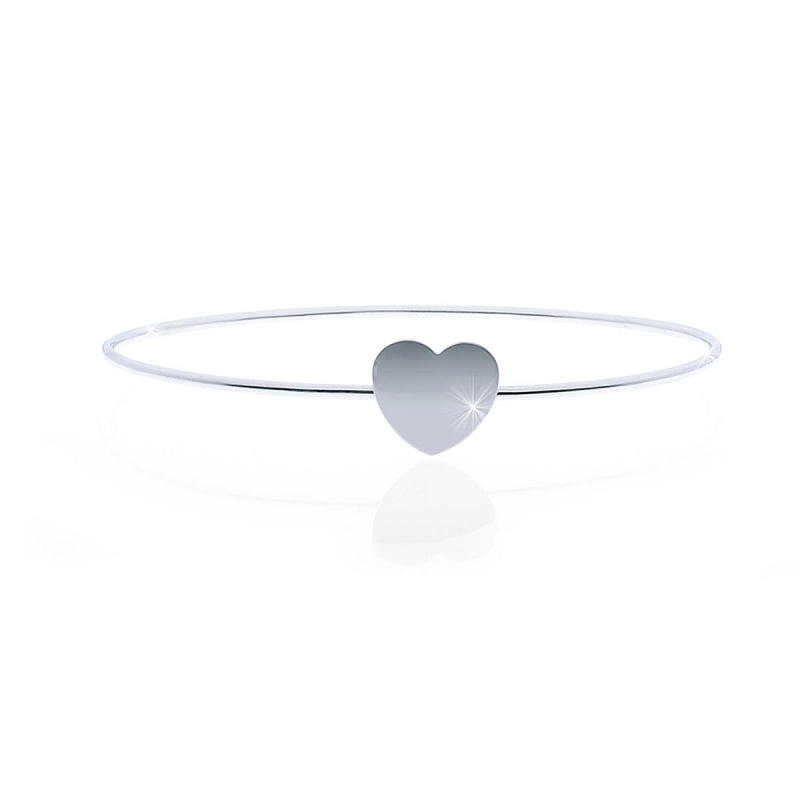 UNOAERRE - Bracciale in argento 925 mill. rigido con chiusura centrale cuore