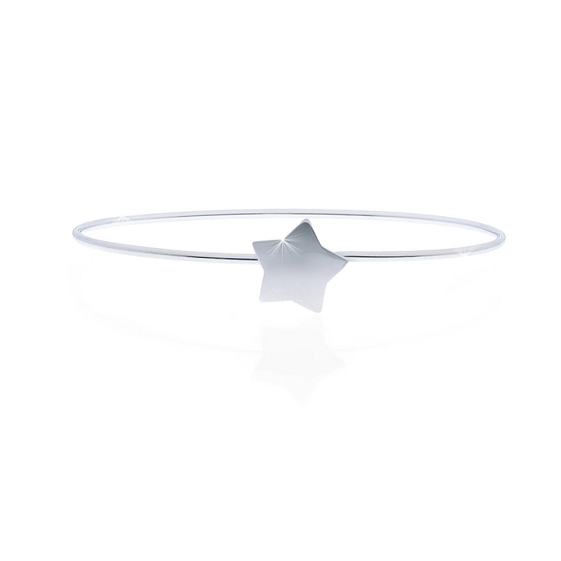UNOAERRE - Bracciale in argento 925 mill. rigido con chiusura centrale stella