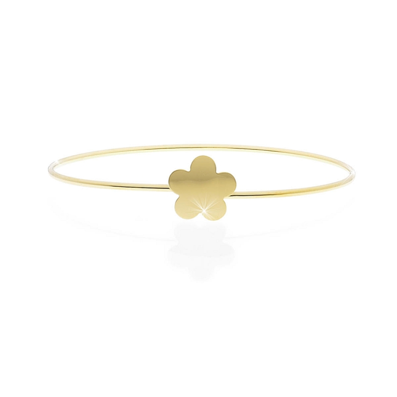 UNOAERRE - Bracciale in argento 925 mill. rigido con chiusura centrale fiore