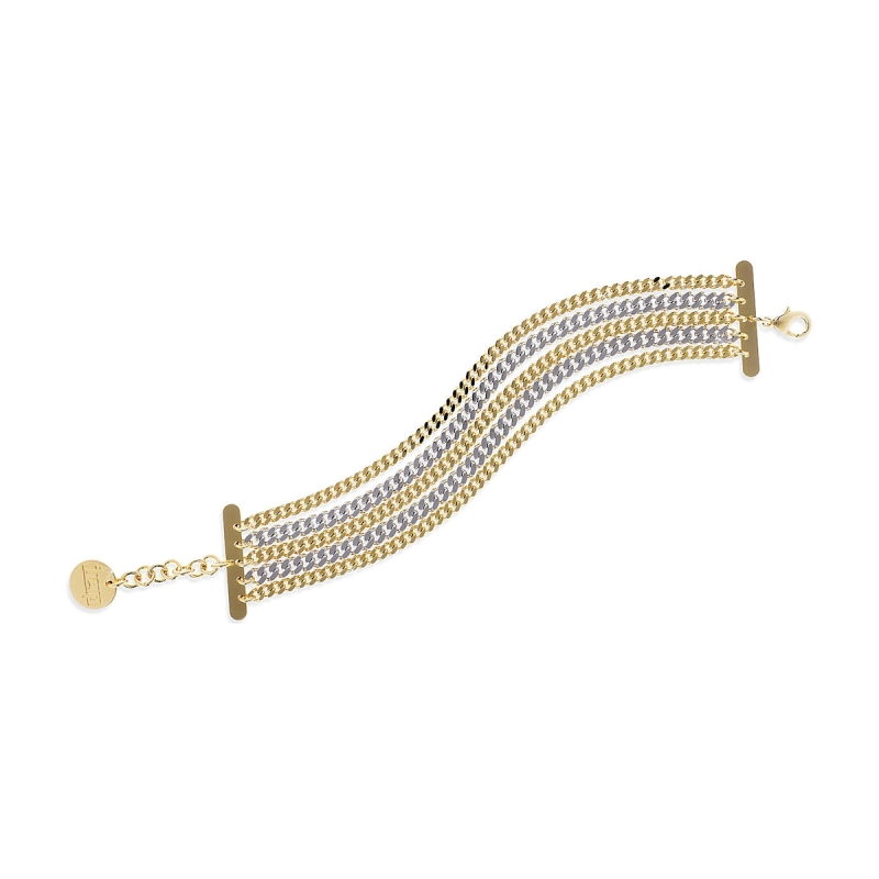 UNOAERRE - Bracciale in bronzo 5 fili bicolore alternato
