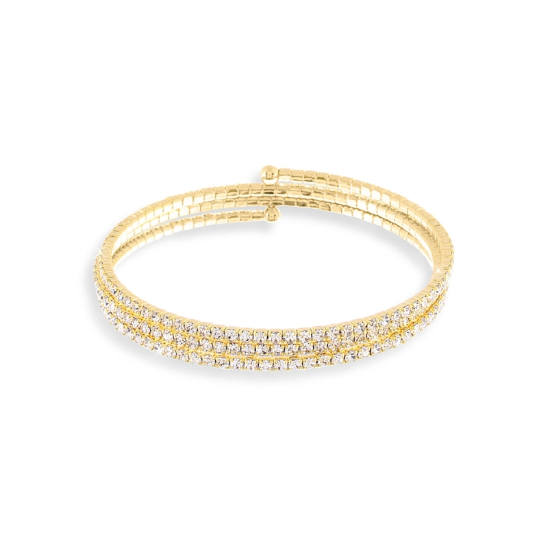 UNOAERRE - Bracciale inbronzo rigido 3 fili di cubic zirconia