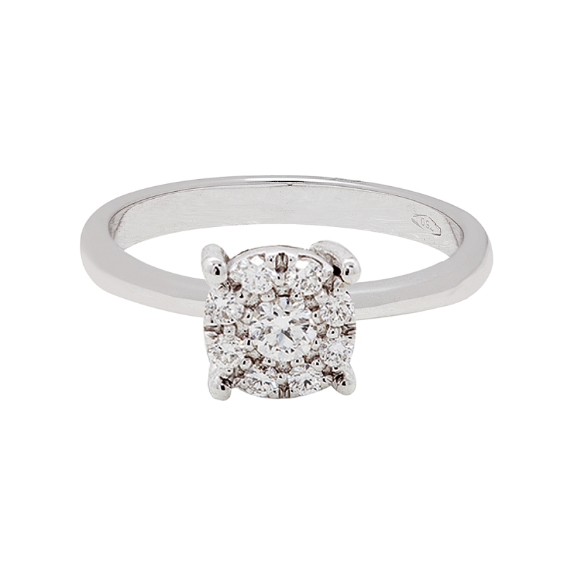 18 Kt. White Gold Ring with 0,07 Ct. Natural Diamonds
