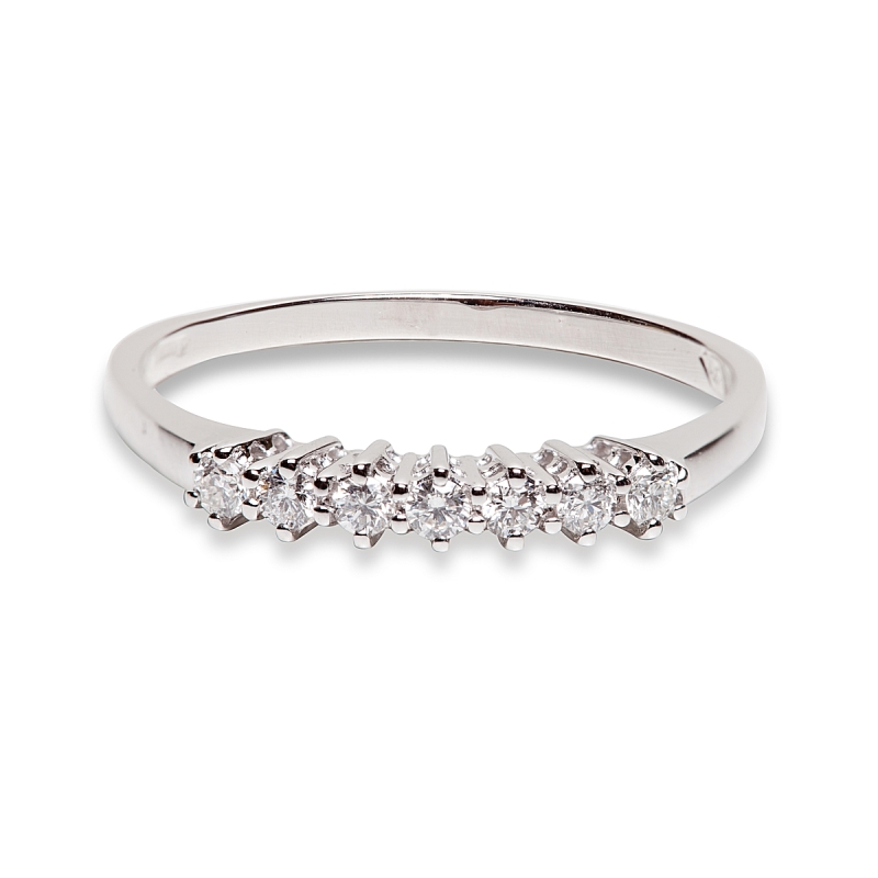 18 Kt. White Gold Ring with 0,16 Ct. Natural Diamonds