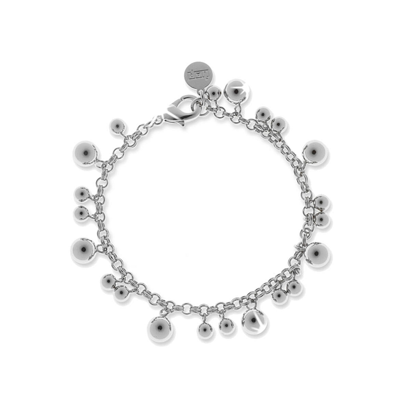 UNOAERRE - Bracciale in bronzo con sfere lucide di varie dimensioni. Lunghezza 19,00 cm