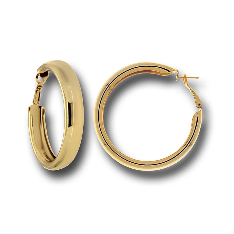 UNOAERRE - Orecchini a cerchio in bronzo fascia bombata grande