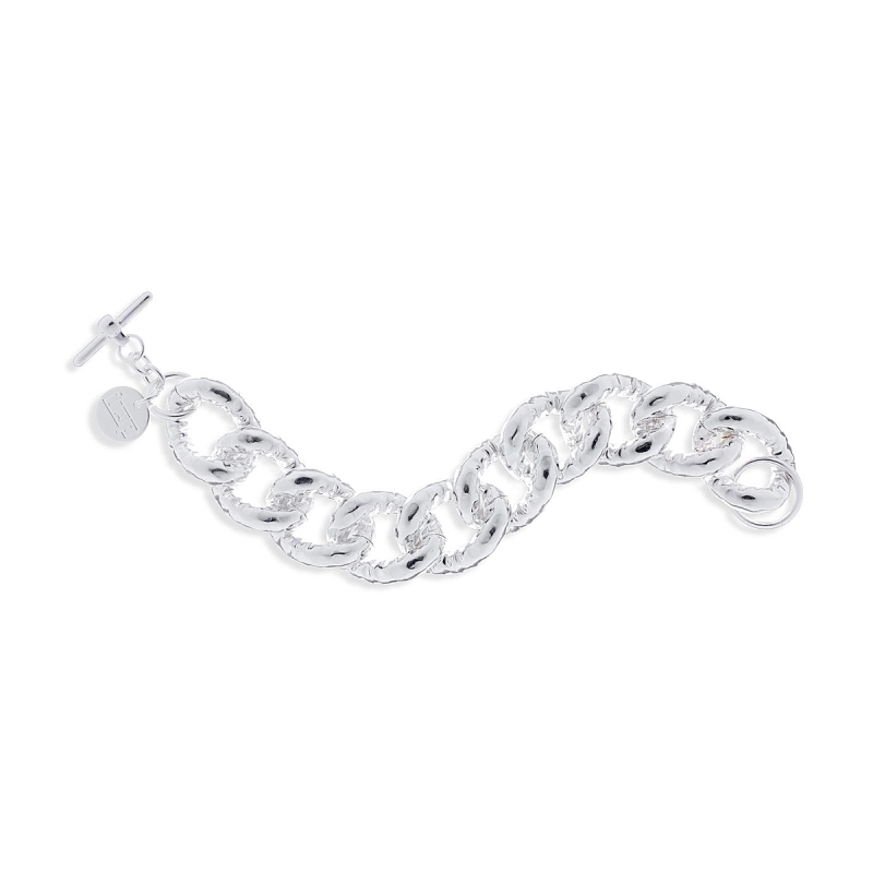 UNOAERRE - Bracciale di catena grumetta con maglie lavorate