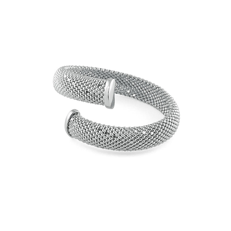 UNOAERRE - Bracciale rigido contrariè di tessuto a palline.