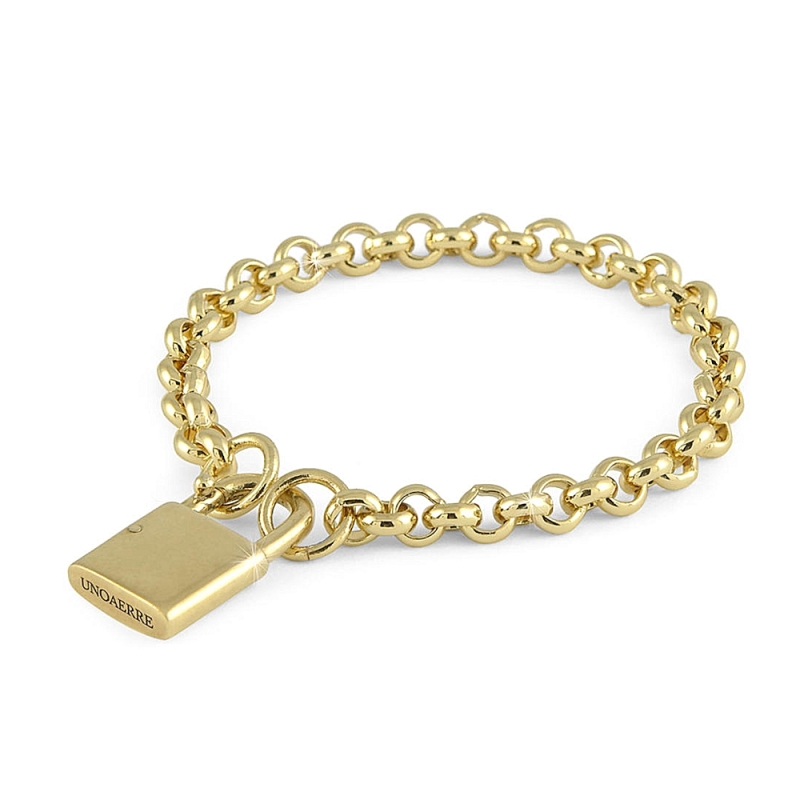UNOAERRE - Bracciale di catena rolò impreziosito da chiusura a lucchetto.