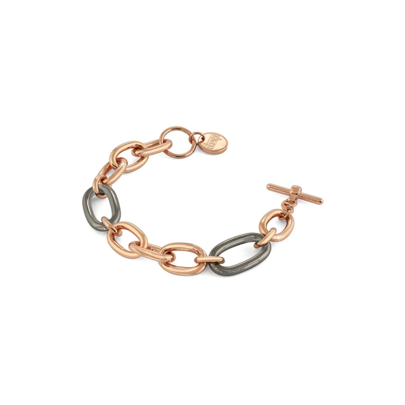 UNOAERRE - Bracciale in Bronzo Rosa e Nero