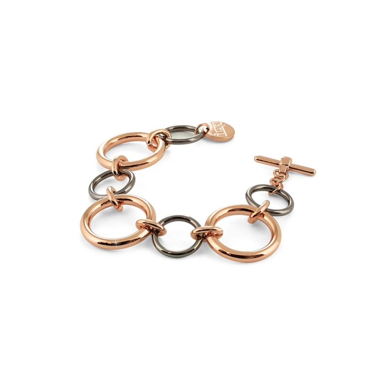 UNOAERRE - Bracciale in Bronzo Rosa e Nero
