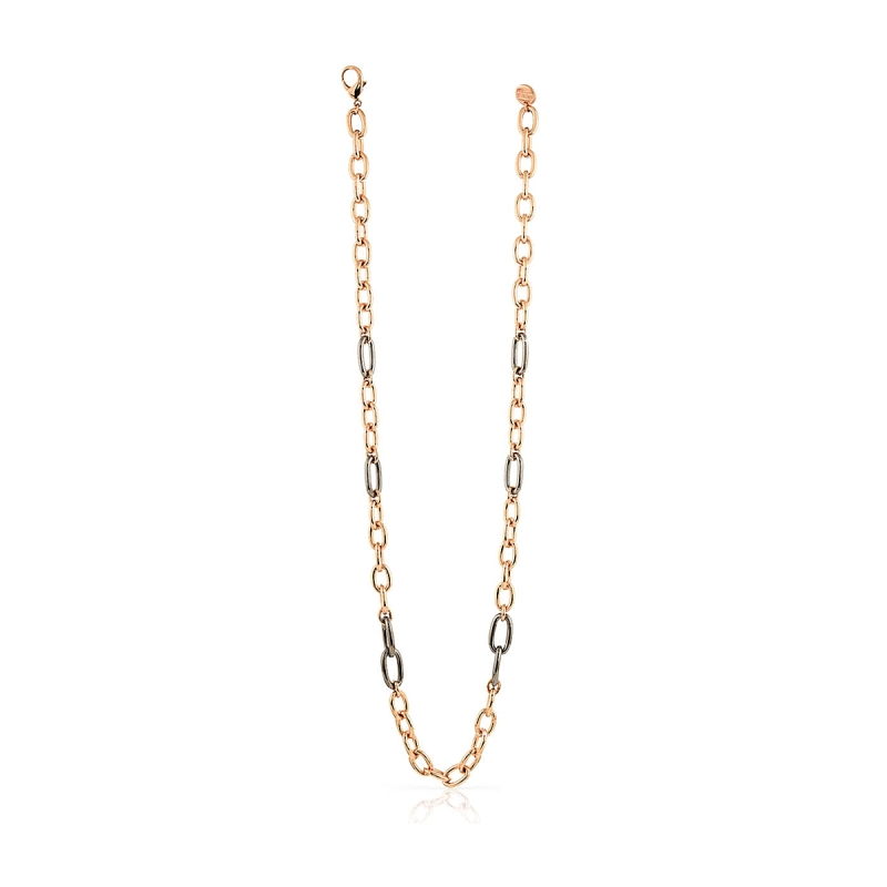 UNOAERRE - Collana a Catena in bronzo Rosa e Nera