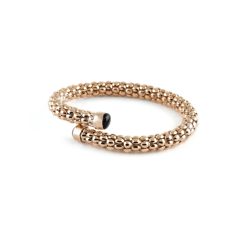 UNOAERRE - Bracciale in bronzo rosa rigido contrariè di catena pop corn