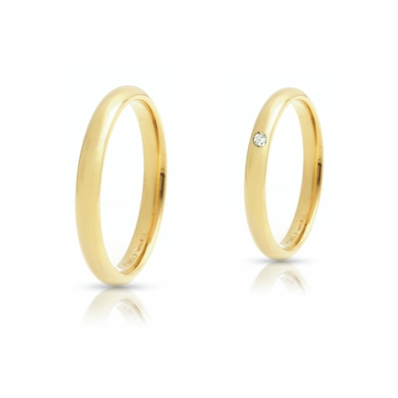 Yellow Gold Wedding Ring mod. Francesina Comoda mm. 2,8