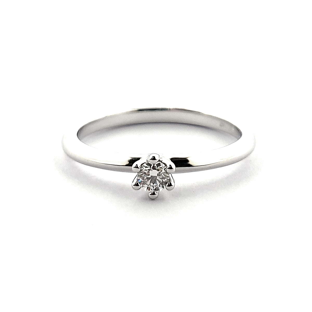 750 Mill. White Gold Ring with 0,10 Ct. F-Vs Diamond