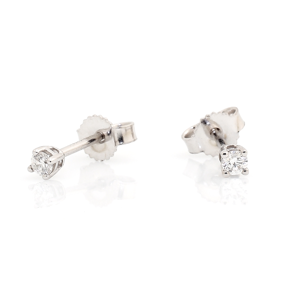 Orecchini punti luce in Oro 18 Kt. Con Diamanti Naturali Kt. 0,13 G Vs1