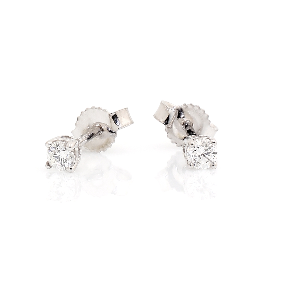 Orecchini punti luce in Oro 18 Kt. Con Diamanti Naturali Kt. 0,22 G Vs1