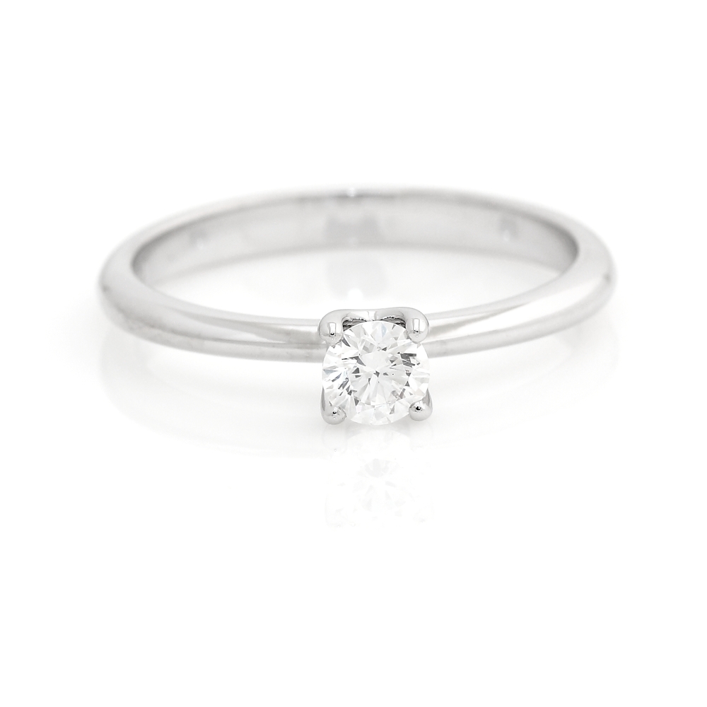 750 Mill. White Gold Ring with 0,26 Ct. F-Vs Diamond