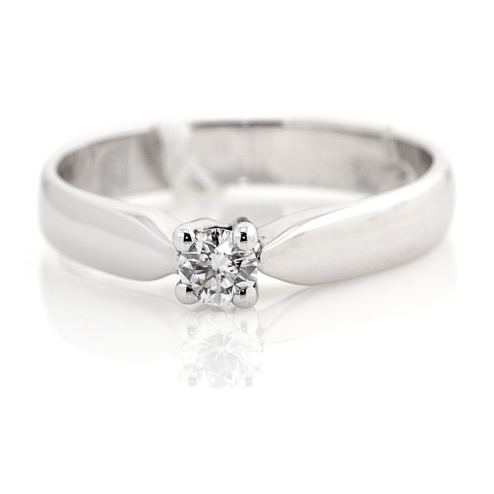 750 Mill. White Gold Ring with 0,17 Ct. F-Vs Diamond