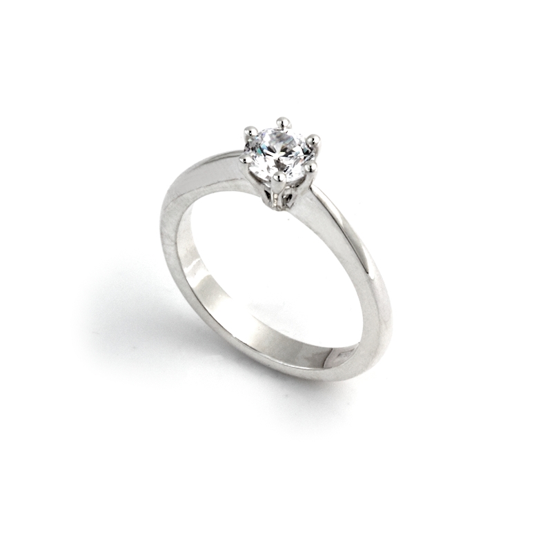 750 Mill. White Gold Ring with 0,40 Ct. G-Vs Diamond