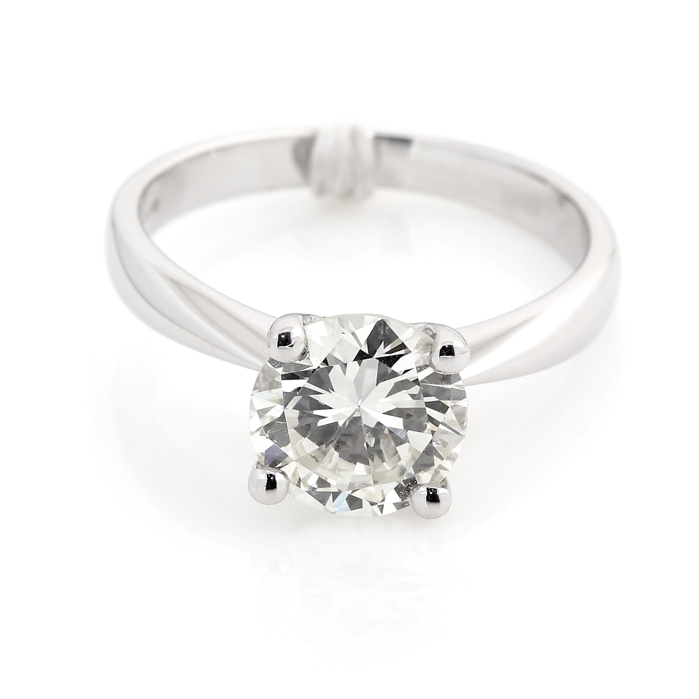 750 Mill. White Gold Ring with 1,99 Ct. Vs2 Diamond