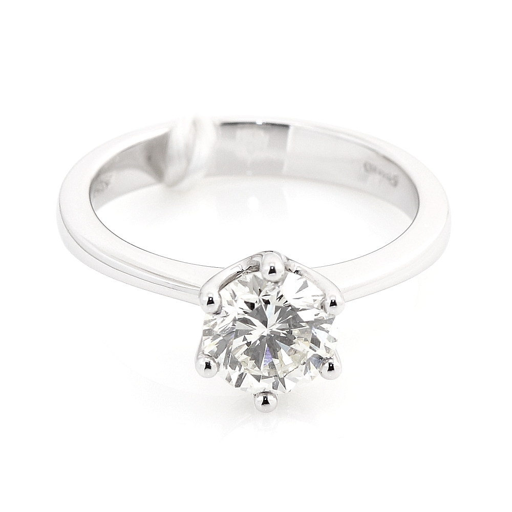 750 Mill. White Gold Ring with 1,33 Ct. VVs1 Diamond