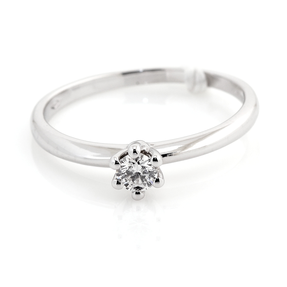 750 Mill. White Gold Ring with 0,20 Ct. VVs Diamond