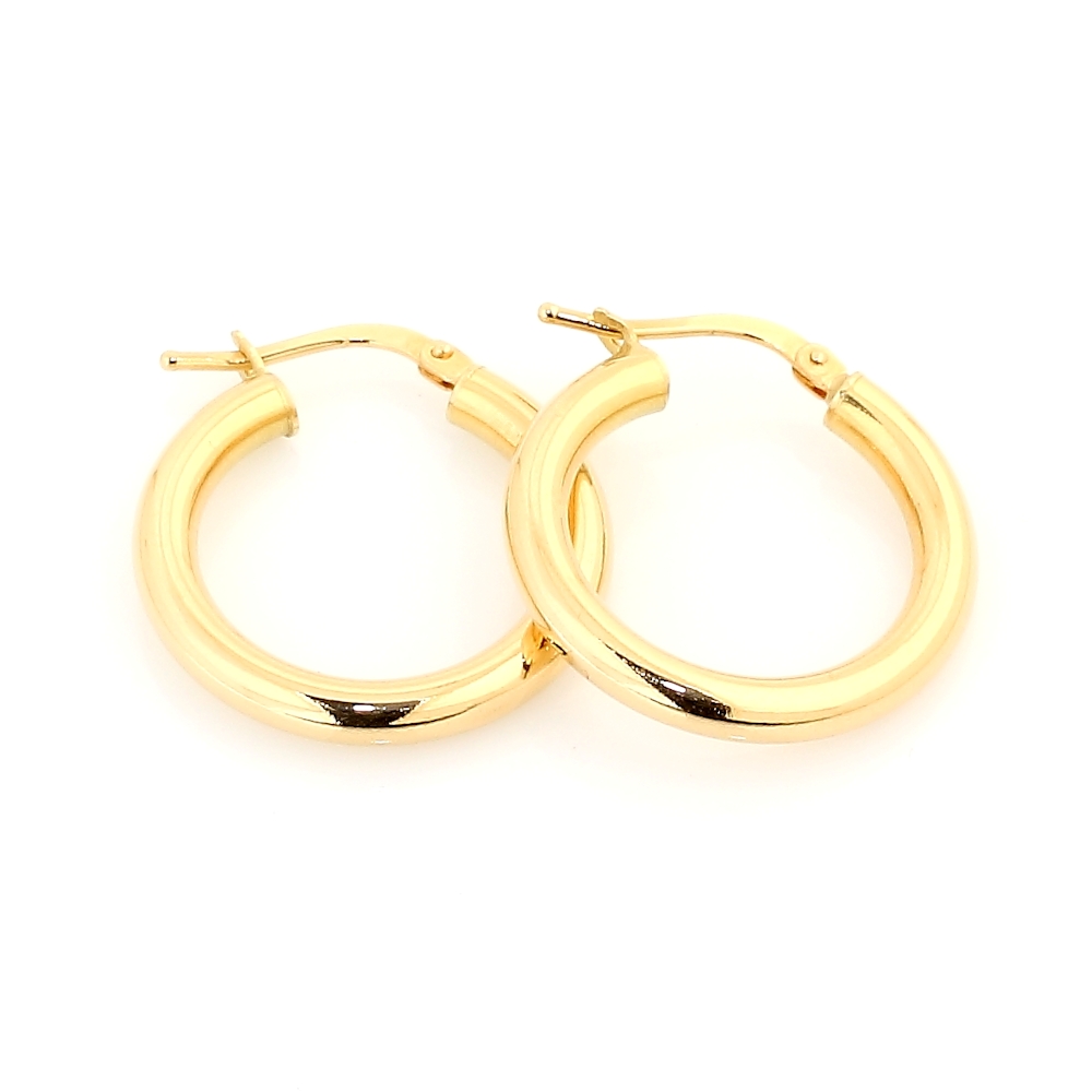 Orecchini a cerchio in Oro Giallo 18 Kt. 750 Mill. ( Diam. 2,2 Cm)