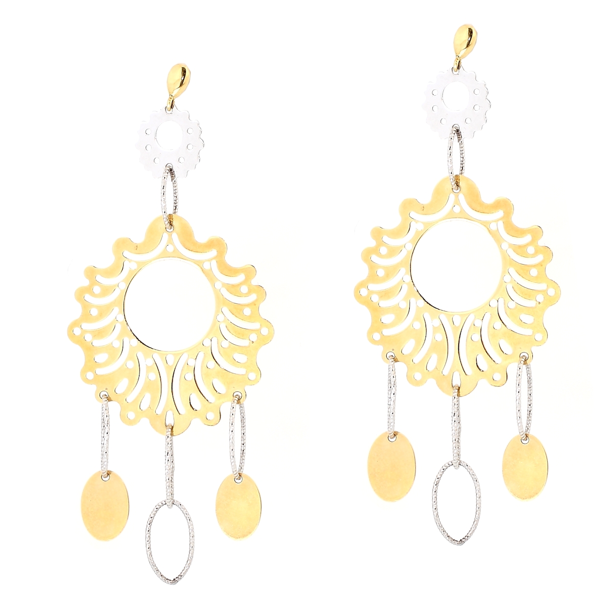 18 Kt Yellow & White Gold Earrings