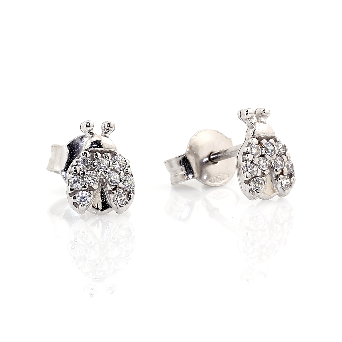 18 Kt White Gold Earrings with Cubic Zirconia