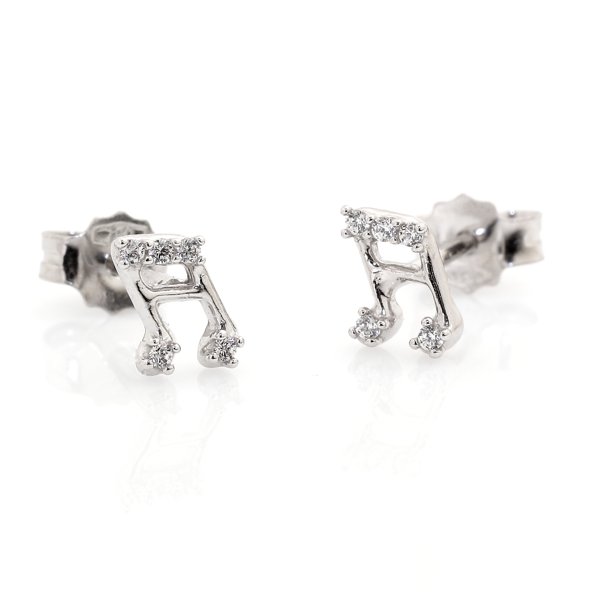18 Kt White Gold Earrings with Cubic Zirconia