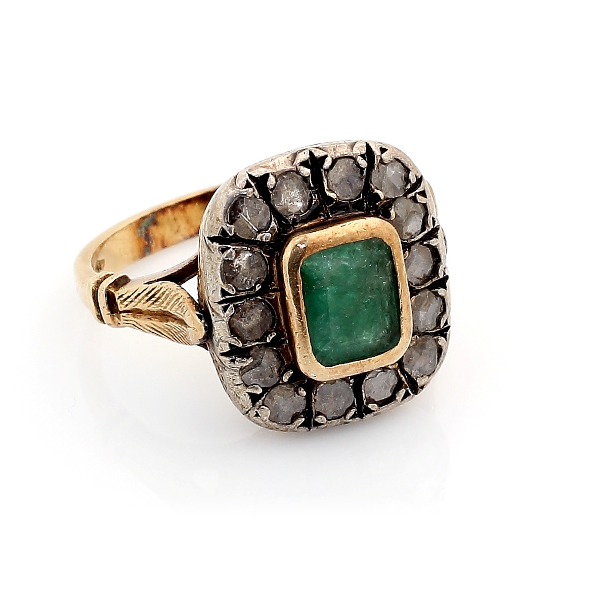 Anello Vintage in Oro con Smeraldo e Diamanti