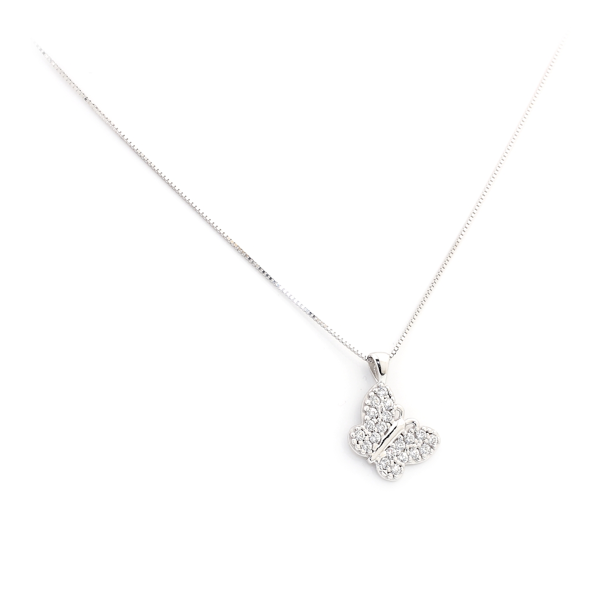 18 Kt White Gold Necklace with Cubic Zirconia