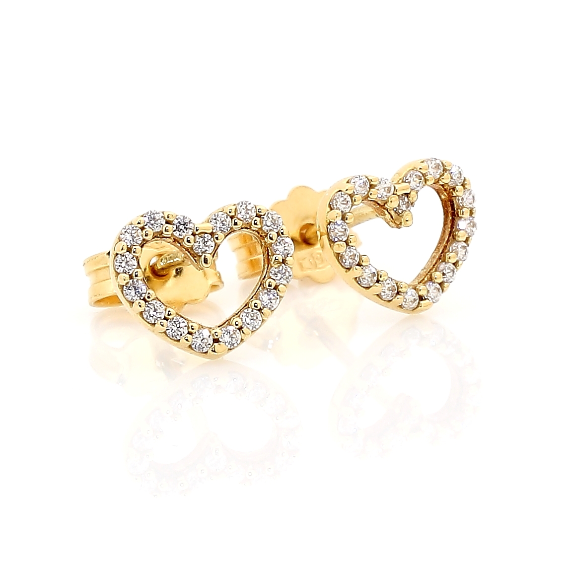 18 Kt Yellow Gold Earrings with Cubic Zirconia