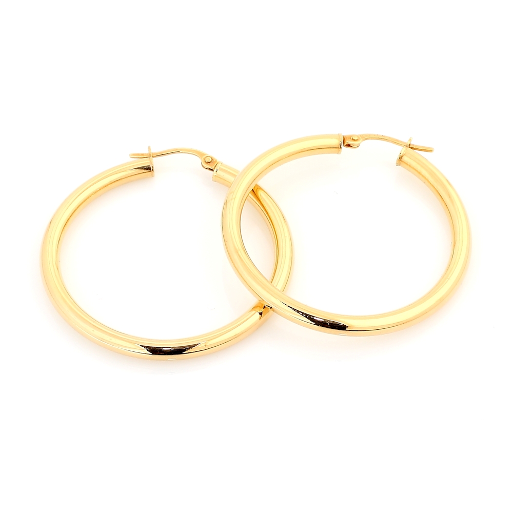 18 Kt Yellow Gold Earrings ( Diameter 2,5 Cm )
