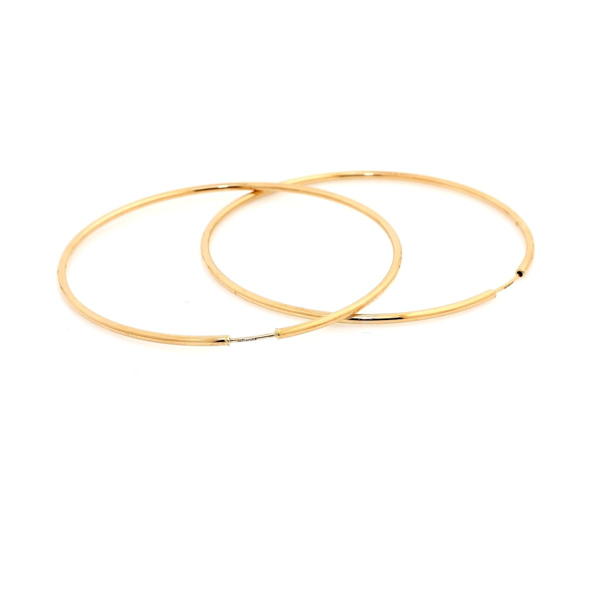 Orecchini a cerchio in Oro Giallo 18 Kt. 750 Mill. ( Diam. 5,2 Cm.)