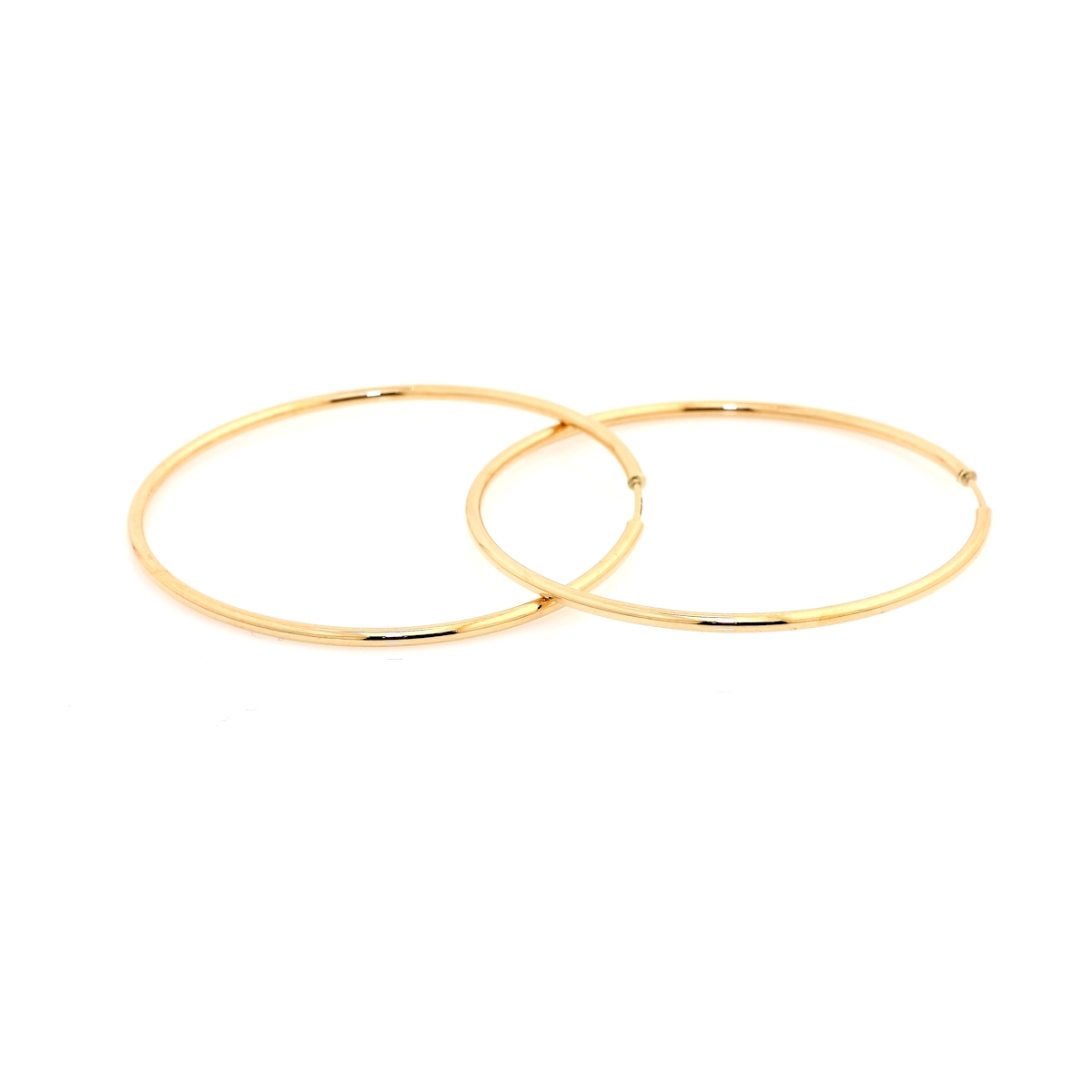 Orecchini a cerchio in Oro Giallo 18 Kt. 750 Mill. ( Diam. 4,3 Cm.)