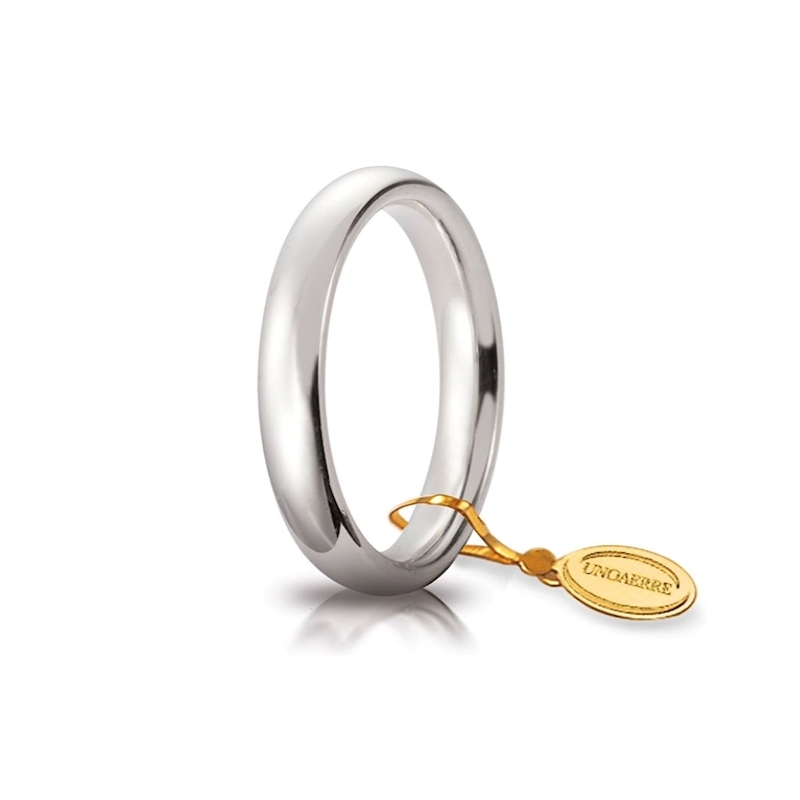 UNOAERRE Wedding Ring in 18k White Gold mod. Comoda 3,5 mm. Gr. 5 to 5,70