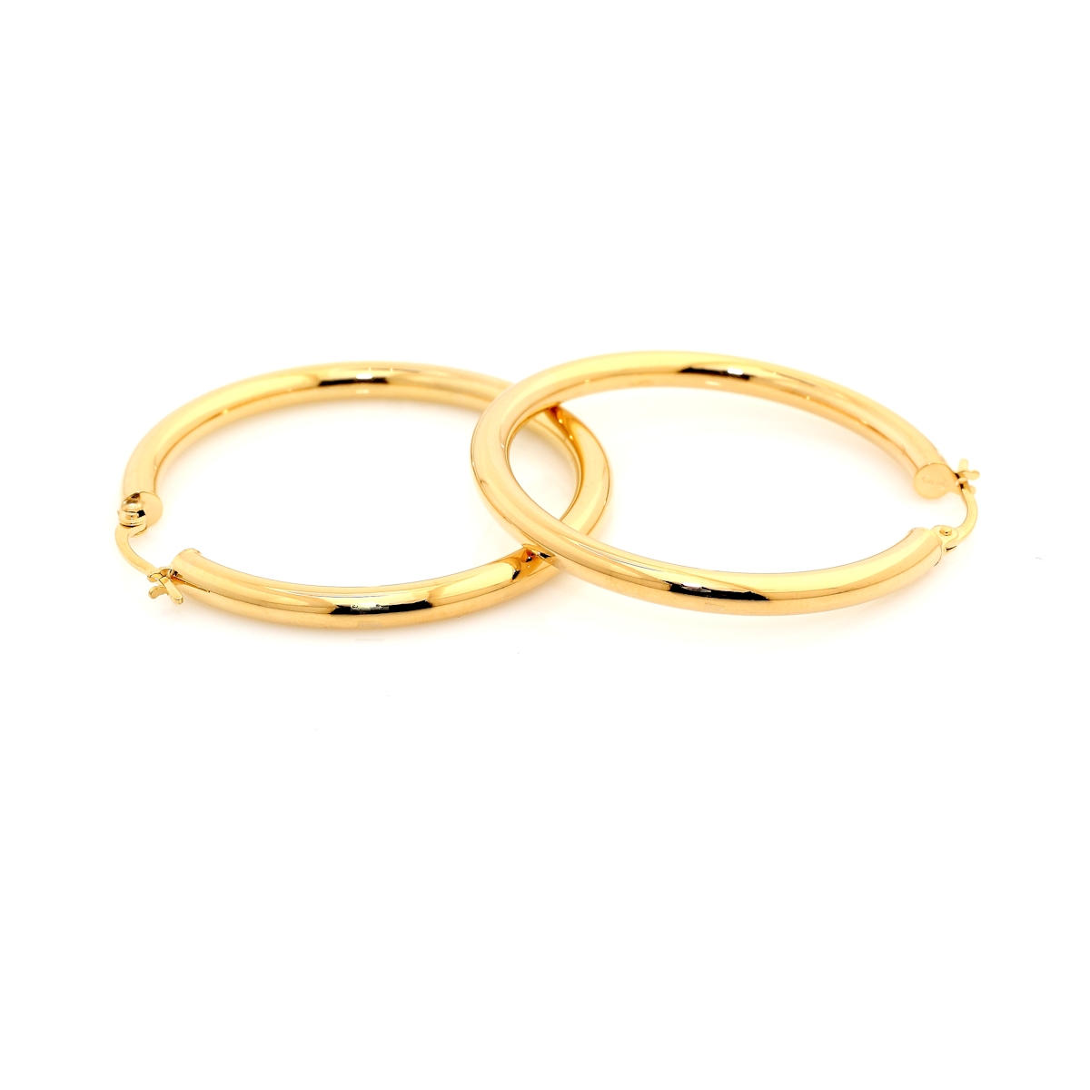 Orecchini a cerchio in Oro Giallo 18 Kt. 750 Mill. ( Diam. 3,7 Cm.)