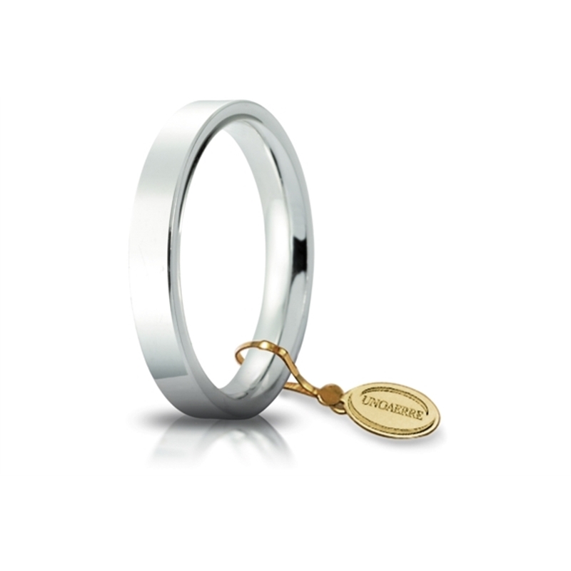 UNOAERRE Wedding Ring in 18k White Gold mod. Cerchio di Luce 3,5 mm.
