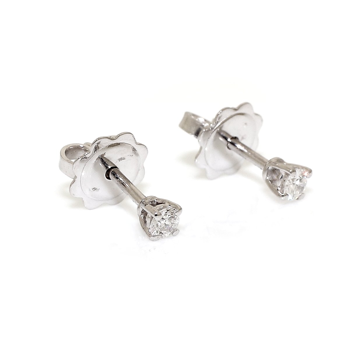 Orecchini Punti luce in Oro Bianco 18 KT. 750 Mill. Diamanti Kt. 0.14 G VS