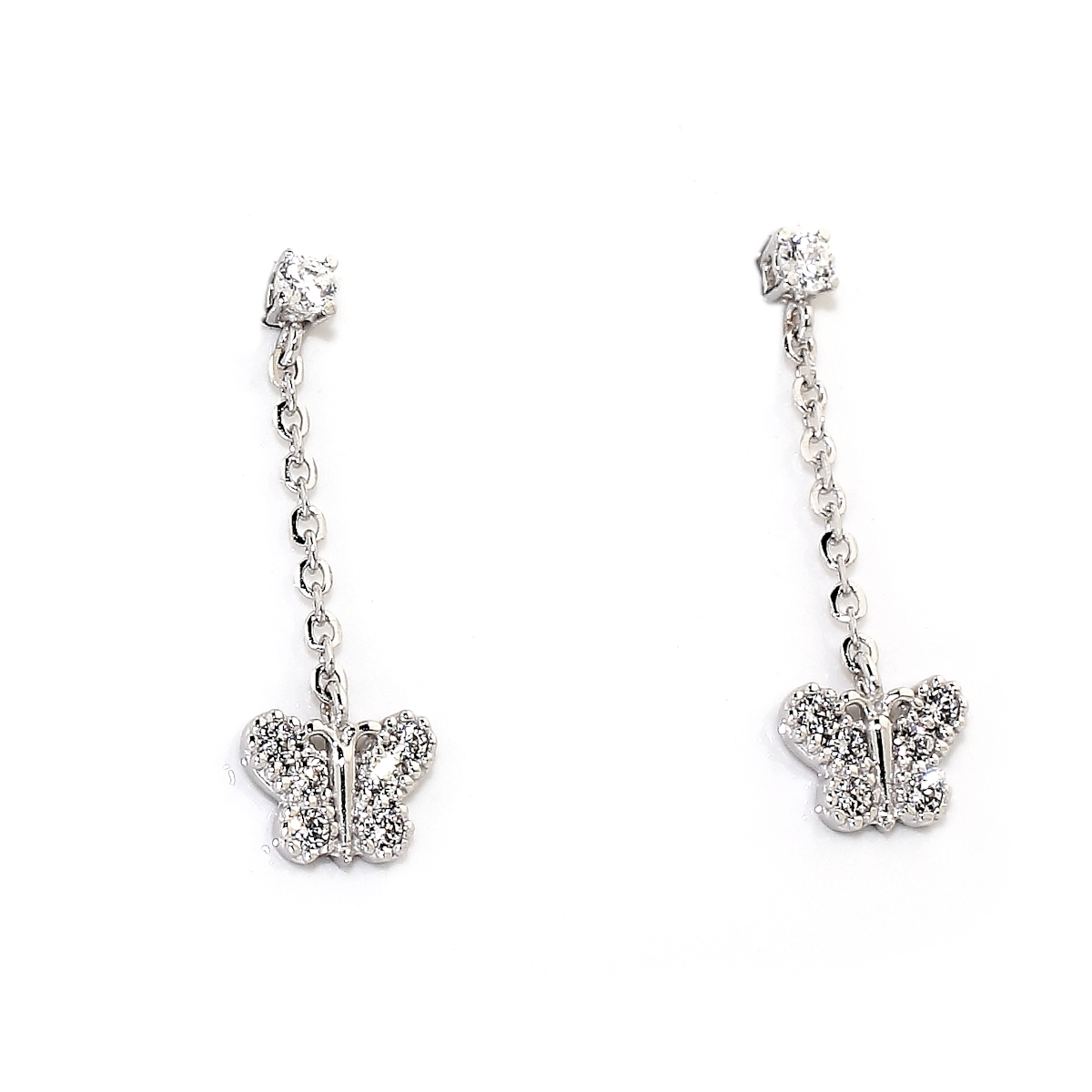 18 Kt White Gold Earrings with Cubic Zirconia